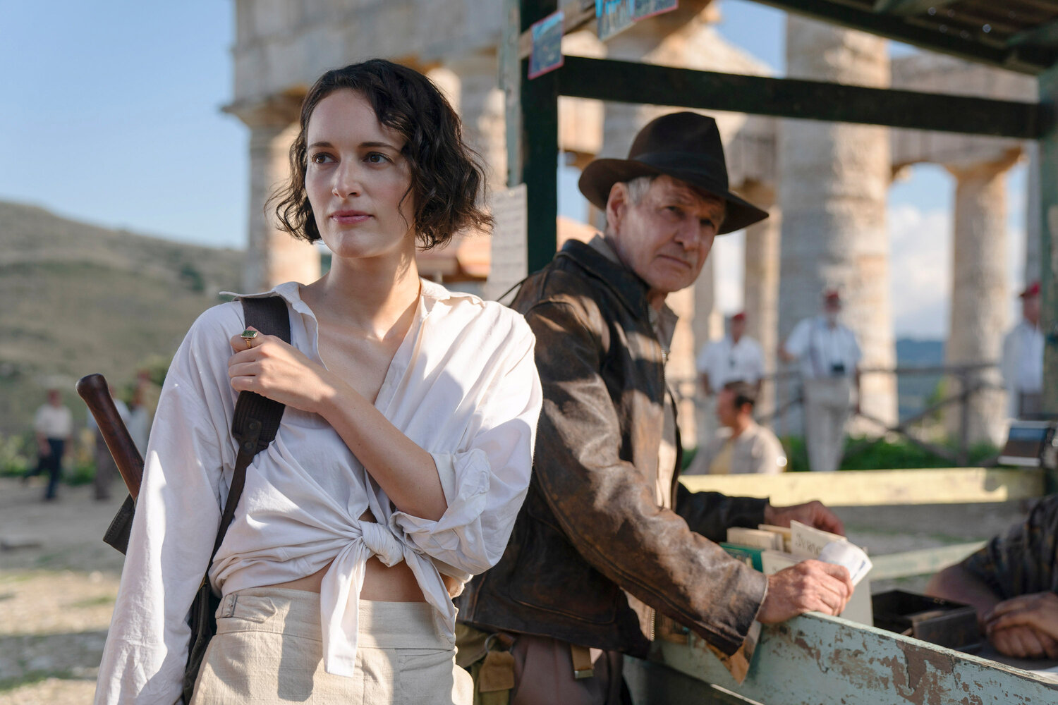 Phoebe Waller-Bridge e Harrison Ford da Indiana Jones e il Quadrante del Destino